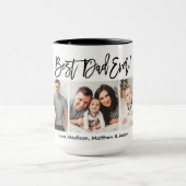 Mug Brosse moderne Script 3 photo Meilleur papa jamais (Centre)
