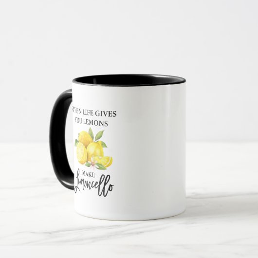 Mug Brosse Script Aquarelle Citrons Limoncello (Devant gauche)