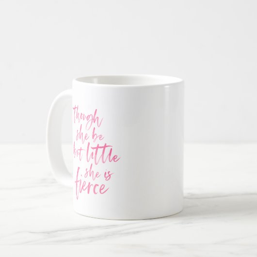 Mug Brosse Script Petit Mais Fierce William Shakespear (Devant gauche)