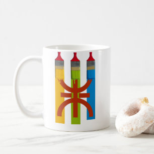 Mug Brosse teintée peindre le drapeau amazigh style ét