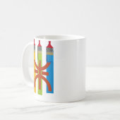 Mug Brosse teintée peindre le drapeau amazigh style ét (Devant gauche)