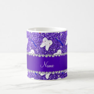 Mug Brosses à parties scintillant violettes et dent d