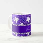 Mug Brosses à parties scintillant violettes et dent de (Devant gauche)