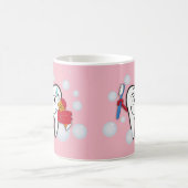 Mug Brossez-vous les dents avec l'arrière - plan rose (Centre)