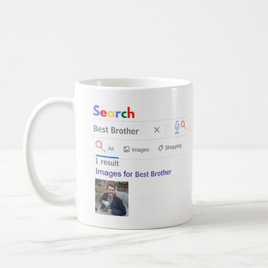 Mug BROTHER GIft FUNNY MEILLEUR moteur de recherche du (Gauche)