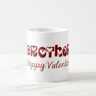Mug Brother Happy Valentine Cute Cupid Typographie