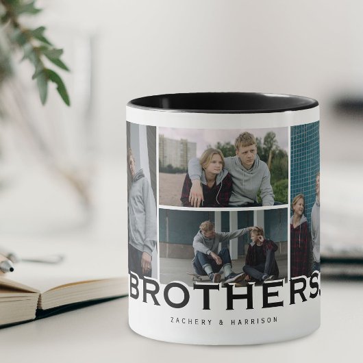 Mug BROTHERS 8 Photo Collage Cadeau Moderne