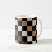 Mug Brown À damiers noir En vichy Motif (Devant droit)