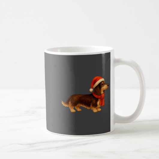 Mug Brown And Tan Christmas Dachshund Santa Hat  (Droite)
