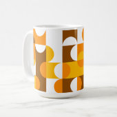 Mug Brown blanc orange jaune demi-cercles Motif (Devant gauche)