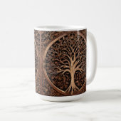 Mug Brown Carved Australian Waratah Tree Print, (Devant droit)