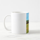 Mug Brown & cheval blanc, arbres d'automne, ciel bleu (Gauche)