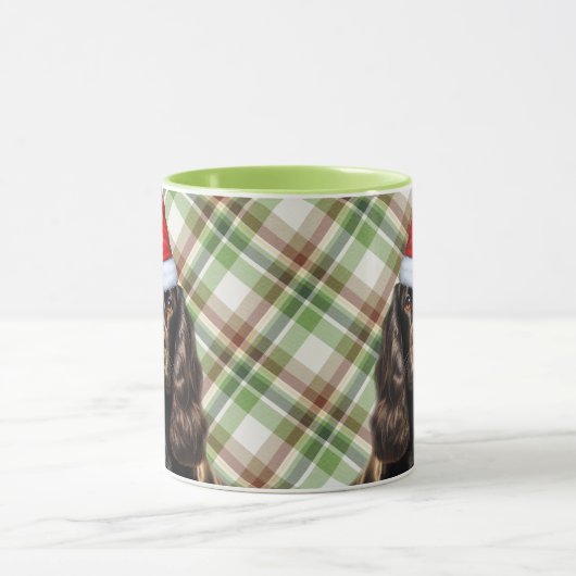 Mug Brown Cocker Spaniel Noël Père Noël Chien (Centre)