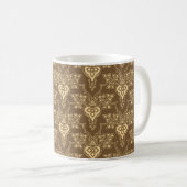 Mug Brown de café Floral victorien (Devant droit)