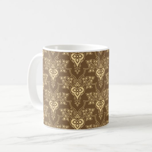 Mug Brown de café Floral victorien (Devant gauche)