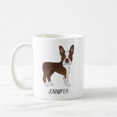 Mug Brown Et Blanc Boston Terrier Cartographie Chien & (Gauche)