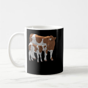 Mug Brown et blanche Guernsey Vache et mignonne Vachet