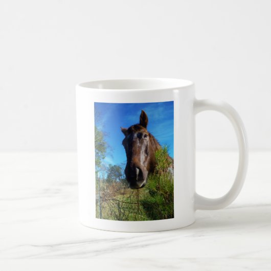 Mug Brown et crème Couleur Cheval bleu ciel (Droite)