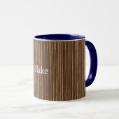 Mug Brown Gold Stripes Christmas (Devant droit)