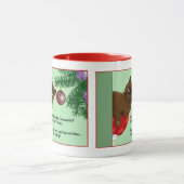 Mug Brown Noël Ornement drôle Chat (Centre)