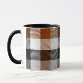 Mug Brown noir blanc Twill En vichy design (Gauche)