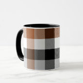 Mug Brown noir blanc Twill En vichy design (Devant gauche)