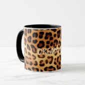 Mug Brown noir Empreinte de léopard or (Devant gauche)