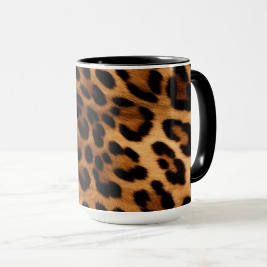 Mug Brown Poster de animal Leopard (Devant droit)