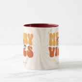 Mug Brown Retro les années 70 Thème Merveilleuse Vibes (Centre)