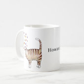 Mug Brown Tabby Cat with Hearts Custom Name  (Devant gauche)