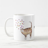 Mug Brown Tabby Cat with Hearts Custom Name  (Gauche)