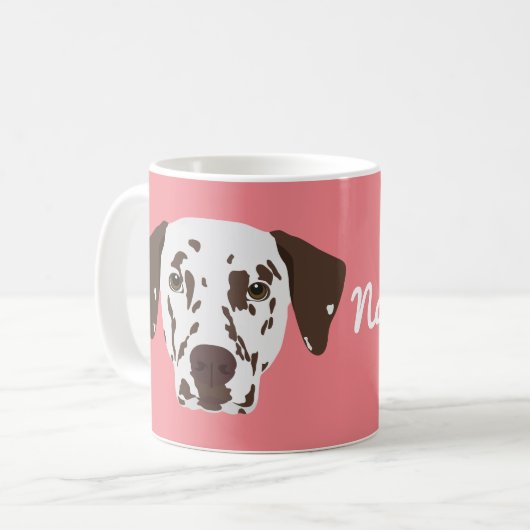 Mug Brown tache de café de chien dalmate (Devant gauche)