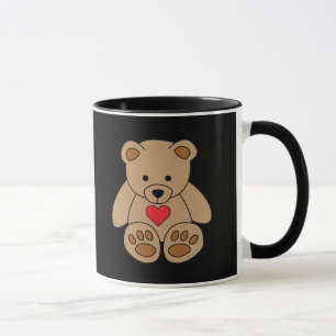 Mug Brown Teddy Bear Coeur Saint Valentin Je t'aime