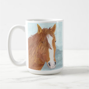 Mug Brown Wild Horse Blue Mountain Lake - acrylique.