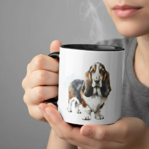 Mug Browns modernes / Black Basset Hound Personnaliser