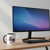 Mug Browns modernes / Black Basset Hound Personnaliser