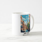Mug Bruges Belgique Illustration de voyage (Devant droit)