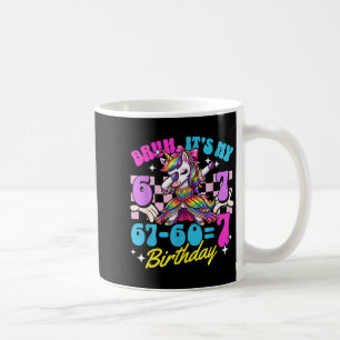 Mug Bruh 67-60=7 7e anniversaire licorne fille qui dab