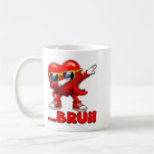Mug Bruh Dabbing Heart Funny Kids Boys Mens Valentine  (Gauche)