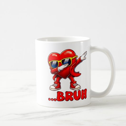 Mug Bruh Dabbing Heart Funny Kids Boys Mens Valentine  (Droite)