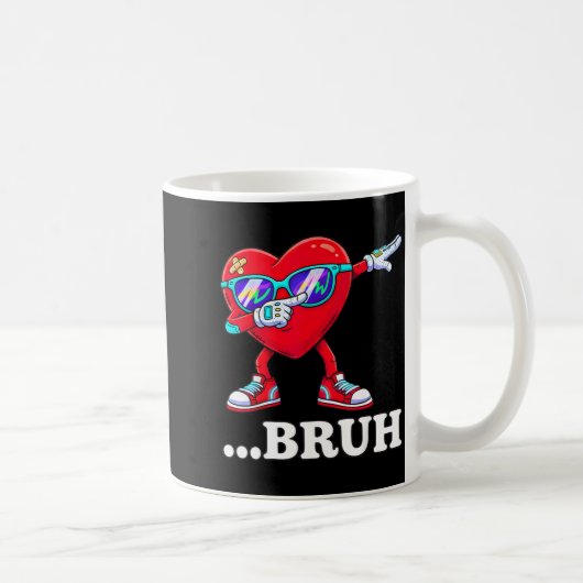 Mug Bruh Dabbing Heart Funny Kids Boys Mens Valentine  (Droite)