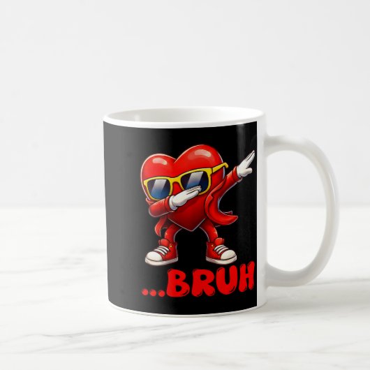 Mug Bruh Dabbing Heart Funny Kids Boys Mens Valentine  (Droite)