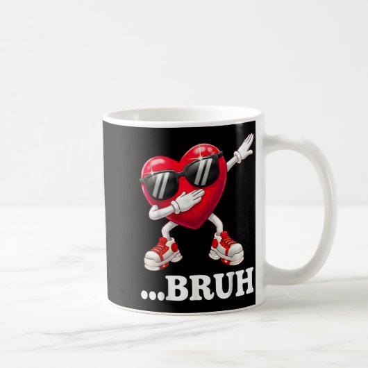 Mug Bruh Dabbing Heart Funny Kids Boys Mens Valentine  (Droite)