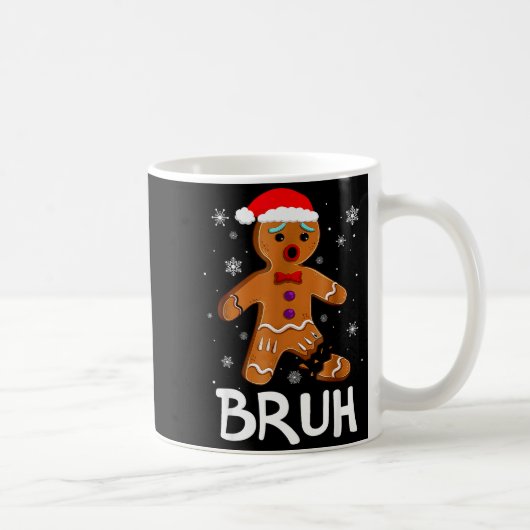 Mug Bruh Funny Christmas Gingerbread Man Teens Boys Ki (Droite)