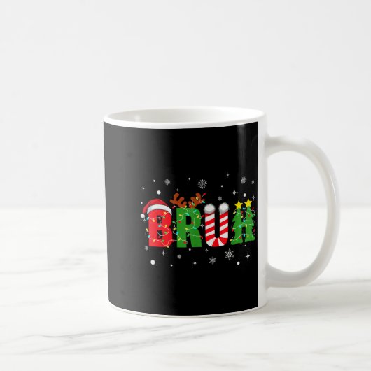 Mug Bruh Funny Christmas Red Plaid Teens Boys Kids Xma (Droite)