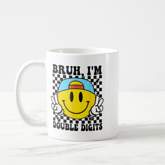 Mug Bruh I'm Double Digits 10 Year Old Boy Birthday 10 (Gauche)
