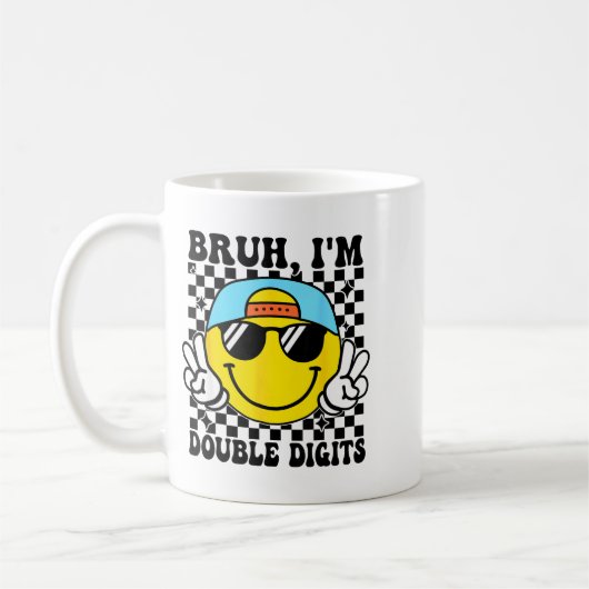 Mug Bruh I'm Double Digits 10 Year Old Boy Birthday 10 (Gauche)