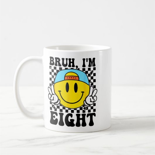 Mug Bruh I'm Eight 8 8th Birthday Groovy Boys Girls 8 (Gauche)