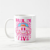 Mug Bruh I'm Five 5 5th Birthday Girls Groovy 5 Years  (Gauche)