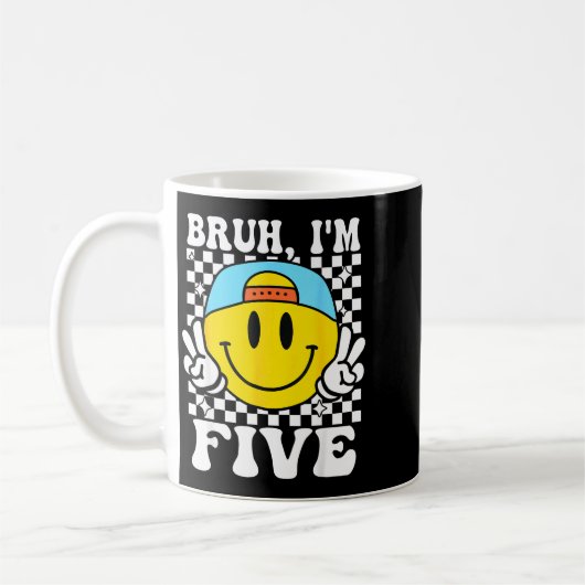 Mug Bruh I'm Five 5 5th Birthday Groovy Boys Girls 5 Y (Gauche)